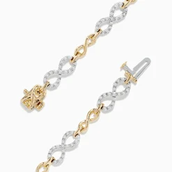BH Multi Duo 14K Two Tone Gold Diamond Infinity Tennis Bracelet 0.53 TCW | Bracelets
