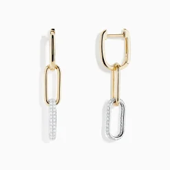 BH Multi Duo 14K Two Tone Gold Diamond Drop Earrings | Earrings