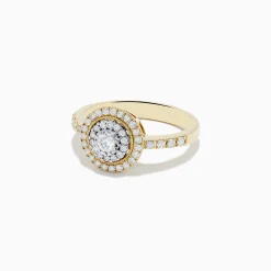 BH Multi Duo 14K Two Tone Gold Diamond Halo Ring 0.46 TCW | Rings