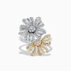 Effy Jewelry Duo 14K Two-Tone Gold Diamond Flower Ring | Rings