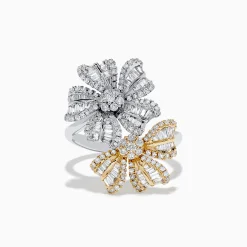 Effy Jewelry Duo 14K Two-Tone Gold Diamond Flower Ring | Rings