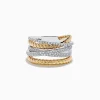 Effy Jewelry Duo 14K Two-Tone Gold Diamond Crossover Ring | Rings