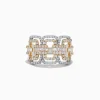 Effy Jewelry Duo 14K Two-Tone Gold Diamond Chain Link Ring 0.95 TCW | Rings