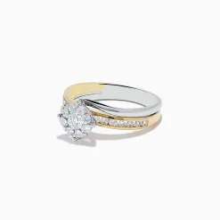 Effy Jewelry Duo 14K Two-Tone Gold Diamond Engagement Ring 0.71 TCW | Rings