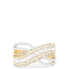 Effy Jewelry Duo 14K White and Yellow Gold Diamond Crossover Ring, 1.41 TCW | Rings