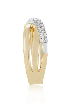 Effy Jewelry Duo 14K White and Yellow Gold Diamond Crossover Ring, 0.24 TCW | Rings