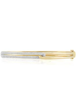 Effy Jewelry Duo 14K Yellow and White Gold Diamond Bangle, 0.60 TCW | Bracelets