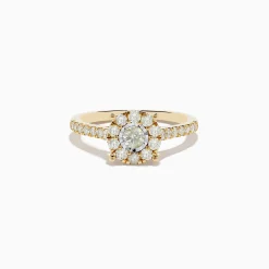 Effy Jewelry Duo 14K Yellow and White Gold Diamond Cluster Ring 0.73 TCW | Rings