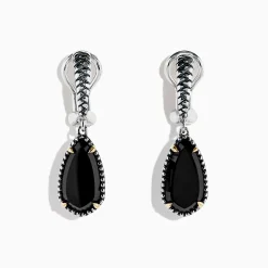 BH Multi Eclipse 925 Sterling Silver Onyx Earrings, 6.08 TCW | Earrings