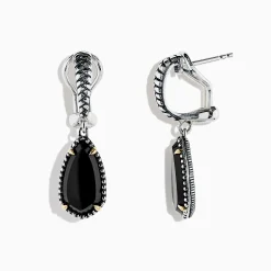 BH Multi Eclipse 925 Sterling Silver Onyx Earrings, 6.08 TCW | Earrings