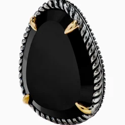 Effy Jewelry Eclipse 925 Sterling Silver and 18K Yellow Gold Onyx Earrings | Earrings