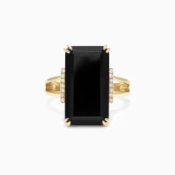 Effy Jewelry Eclipse 14K Yellow Gold Onyx and Diamond Ring, 9.65 TCW | Rings