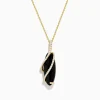 Effy Jewelry Eclipse 14K Yellow Gold Onyx and Diamond Pendant | Necklaces & Pendants