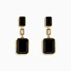 Effy Jewelry Eclipse 14K Yellow Gold Onyx and Diamond Bezel Drop Earrings | Earrings