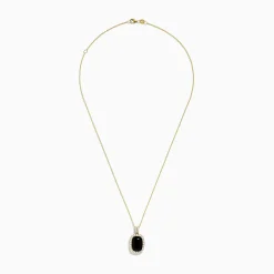 Effy Jewelry Eclipse 14K Yellow Gold Onyx and Diamond Pendant | Necklaces & Pendants