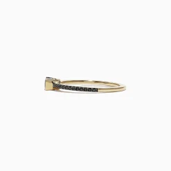 Effy Jewelry Eclipse 14K Yellow Gold Onyx and Black Diamond Ring, 0.44 TCW | Rings