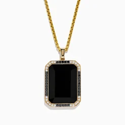 Effy Jewelry Eclipse Men's 14K Yellow Gold Onyx Pendant | Mens
