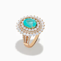 Effy Jewelry Effy Hematian 18K Rose Gold Paraiba and Diamond Ring | Rings