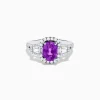 Effy Jewelry Effy Hematian 18K White Gold Purple Sapphire and Diamond Ring | Rings