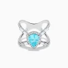 Effy Jewelry Effy Hematian 14K White Gold Paraiba and Diamond Criss Cross Ring | Rings