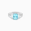 Effy Jewelry Effy Hematian 18K White Gold Paraiba Tourmaline and Diamond Ring | Rings