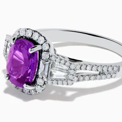 Effy Jewelry Effy Hematian 18K White Gold Purple Sapphire and Diamond Ring | Rings
