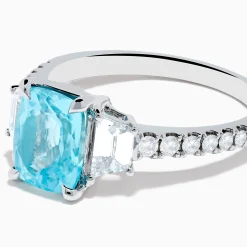 Effy Jewelry Effy Hematian 18K White Gold Paraiba Tourmaline and Diamond Ring | Rings
