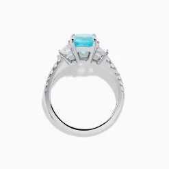 Effy Jewelry Effy Hematian 18K White Gold Paraiba Tourmaline and Diamond Ring | Rings