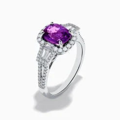 Effy Jewelry Effy Hematian 18K White Gold Purple Sapphire and Diamond Ring | Rings