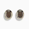 Effy Jewelry Espresso 925 Sterling Silver and 18K Yellow Gold Espresso Diamond Earrings | Earrings