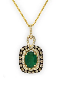 Effy Jewelry Gemma Emerald, Espresso u0026 White Diamond Pendant | Necklaces & Pendants