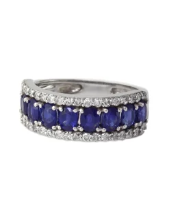 Effy Jewelry Gemma White Gold Blue Sapphire u0026 Diamond Ring, 2.61 TCW | Rings