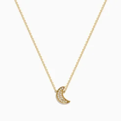 Effy Jewelry 925 Gold Plated Sterling Silver Diamond Crescent Moon Pendant | Necklaces & Pendants