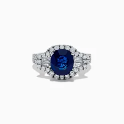 Effy Jewelry Hematian 18K White Gold Blue Sapphire and Diamond Ring | Rings
