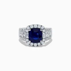 Effy Jewelry Hematian 18K White Gold Blue Sapphire and Diamond Ring | Rings