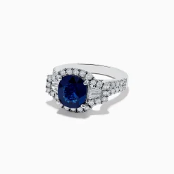 Effy Jewelry Hematian 18K White Gold Blue Sapphire and Diamond Ring | Rings