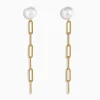 BH Multi 14K Gold Cultured Fresh Water Pearl Paperclip Chain Earrings | Earrings