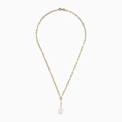 BH Multi 14K Gold Cultured Fresh Water Pearl Paperclip Chain Necklace | Necklaces & Pendants