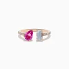 Effy Jewelry 14K Gold Diamond, Pink and White Sapphire Toi Et Moi Ring | Rings