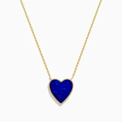 Effy Jewelry 14K Gold Lapis Lazuli and Diamond Reversible Heart Pendant | Necklaces & Pendants