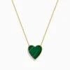 Effy Jewelry 14K Gold Malachite and Diamond Reversible Heart Pendant | Necklaces & Pendants