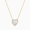 Effy Jewelry 14K Gold Mother of Pearl and Diamond Reversible Heart Pendant | Necklaces & Pendants