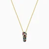 BH Multi 14K Gold Multi Sapphire and Diamond Flip Flop Pendant, 0.53 TCW | Necklaces & Pendants