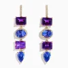 Effy Jewelry 14K Gold Tanzanite, Purple Amethyst and Diamond Drop Earrings | Earrings