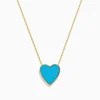 Effy Jewelry 14K Gold Turquoise and Diamond Reversible Heart Pendant | Necklaces & Pendants