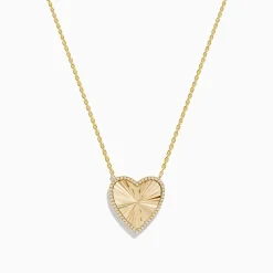 Effy Jewelry 14K Gold Turquoise and Diamond Reversible Heart Pendant | Necklaces & Pendants