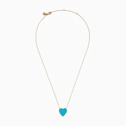 Effy Jewelry 14K Gold Turquoise and Diamond Reversible Heart Pendant | Necklaces & Pendants