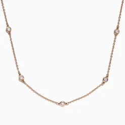Effy Jewelry 14K Rose Gold 18" Diamonds Station Necklace, 0.21 TCW | Necklaces & Pendants