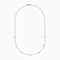 Effy Jewelry 14K Rose Gold 18" Diamonds Station Necklace, 0.21 TCW | Necklaces & Pendants