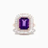 BH Multi 14K Rose Gold Amethyst and Diamond Cocktail Ring | Rings